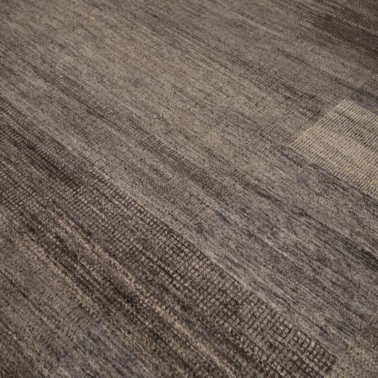 Modern India Area Rugs - Wool Black Brown Gray Ivory Design - 98063 For Sale