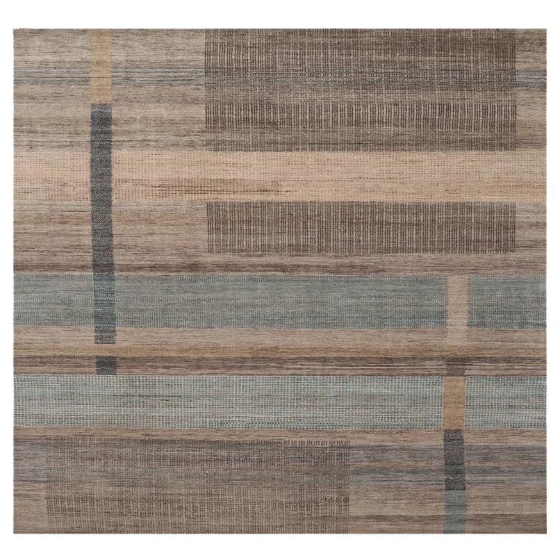 Indien Bereich Teppiche - Wolle Blau Braun Elfenbein Design - 98060