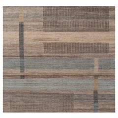 Indien Bereich Teppiche - Wolle Blau Braun Elfenbein Design - 98060