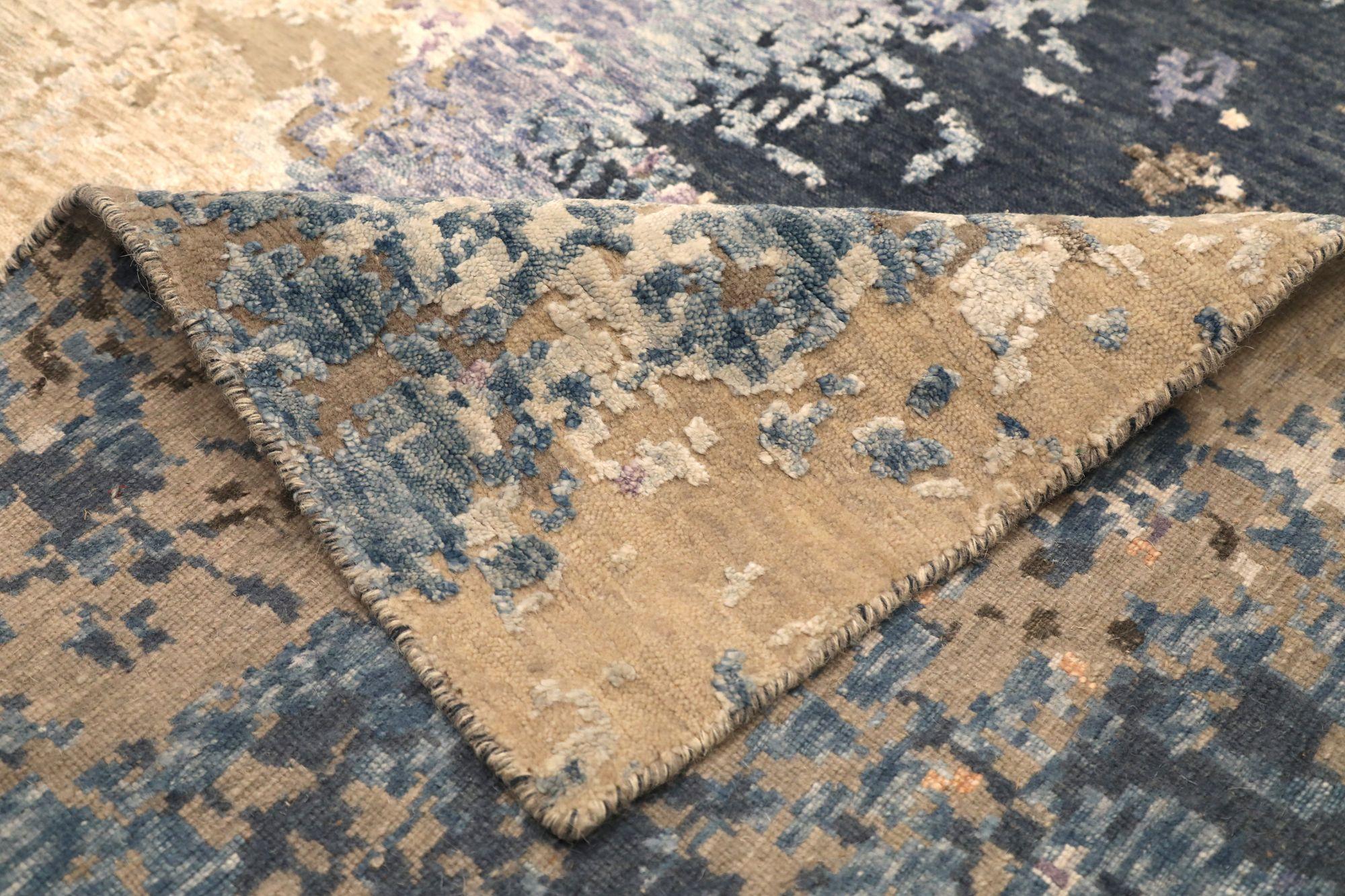 Indien Bereich Teppiche - Wolle Blau Braun Elfenbein Purpel Taupe Design - 97331 (Indisch) im Angebot