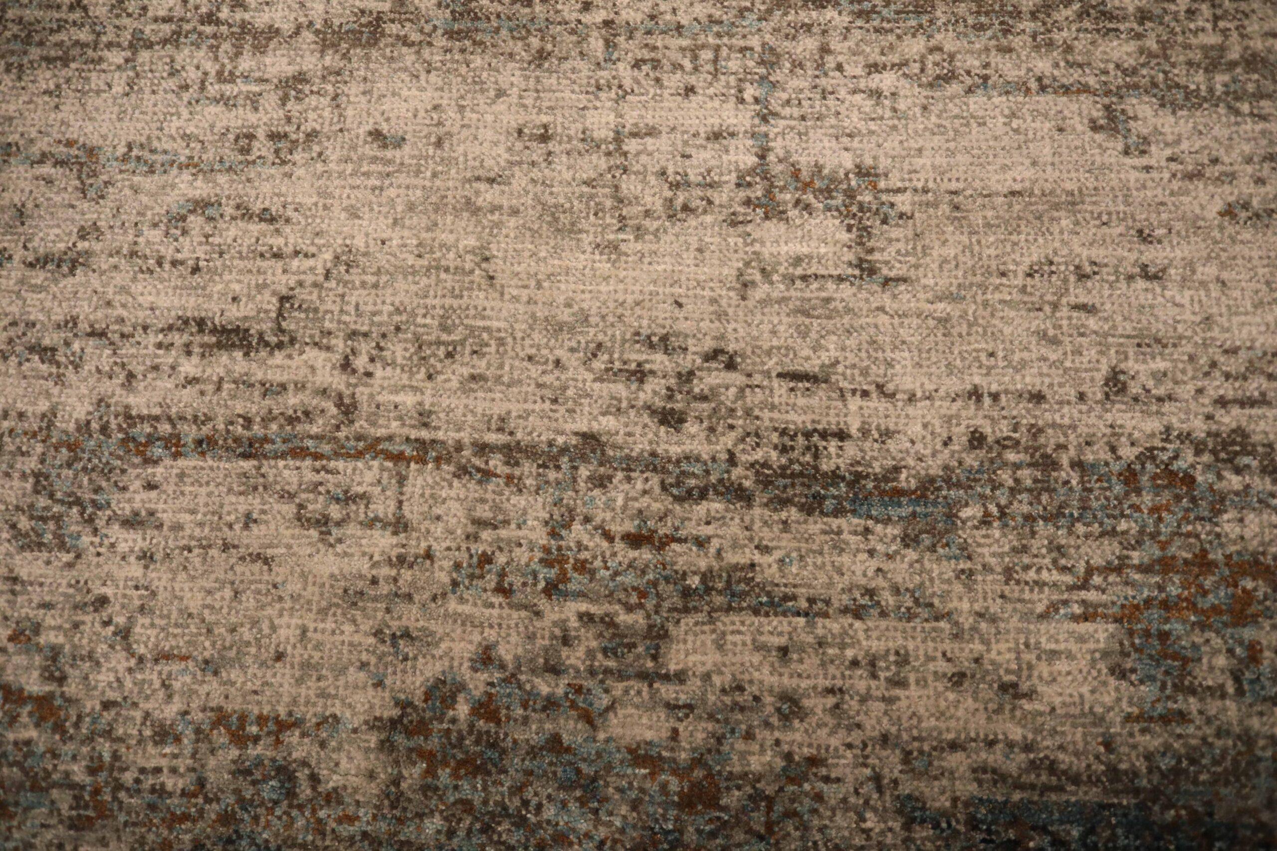Moderne Tapis de sol Inde - Laine Brown Gray Taupe Design - 93630 en vente