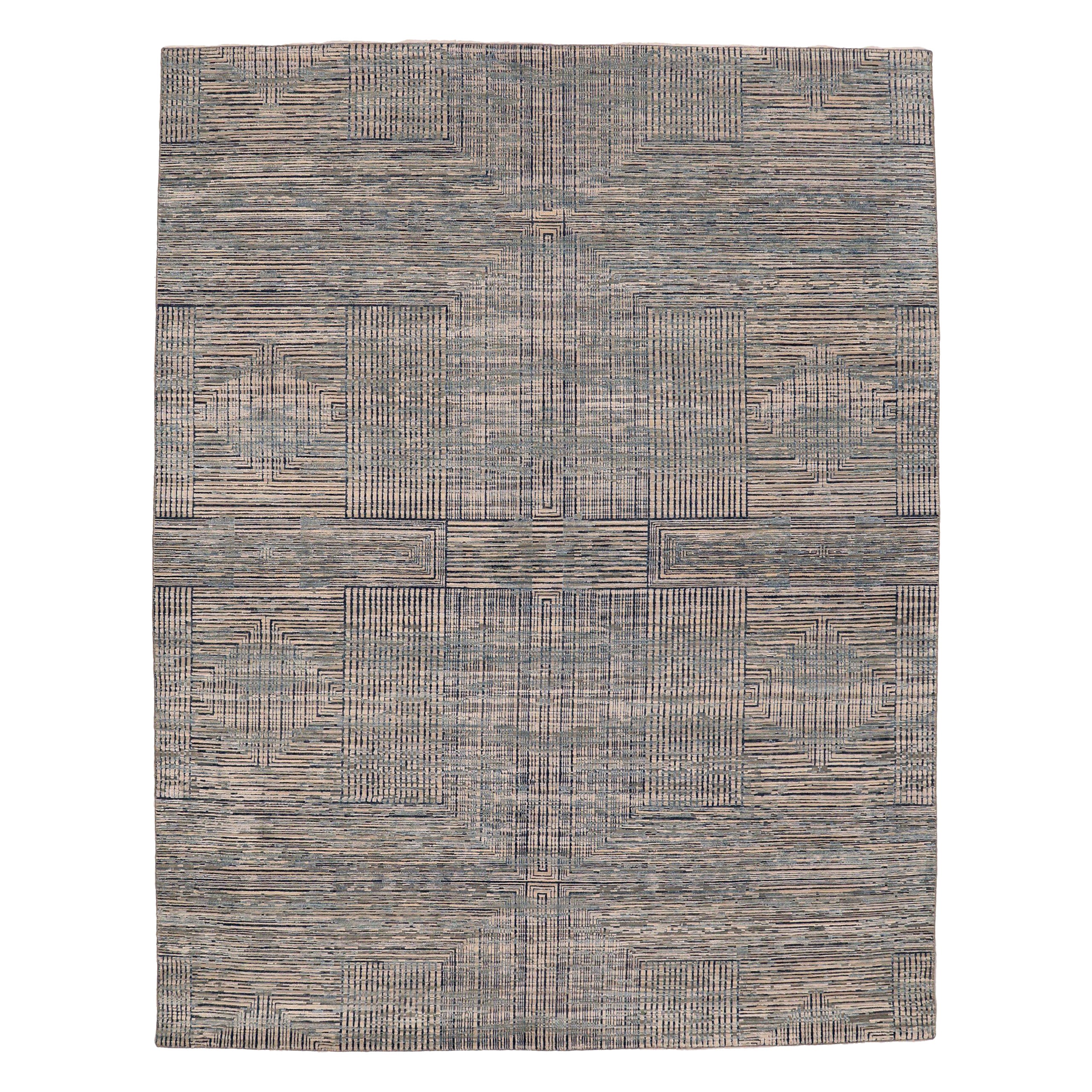 Tappeti India - Lana Marrone Avorio Design - 93277