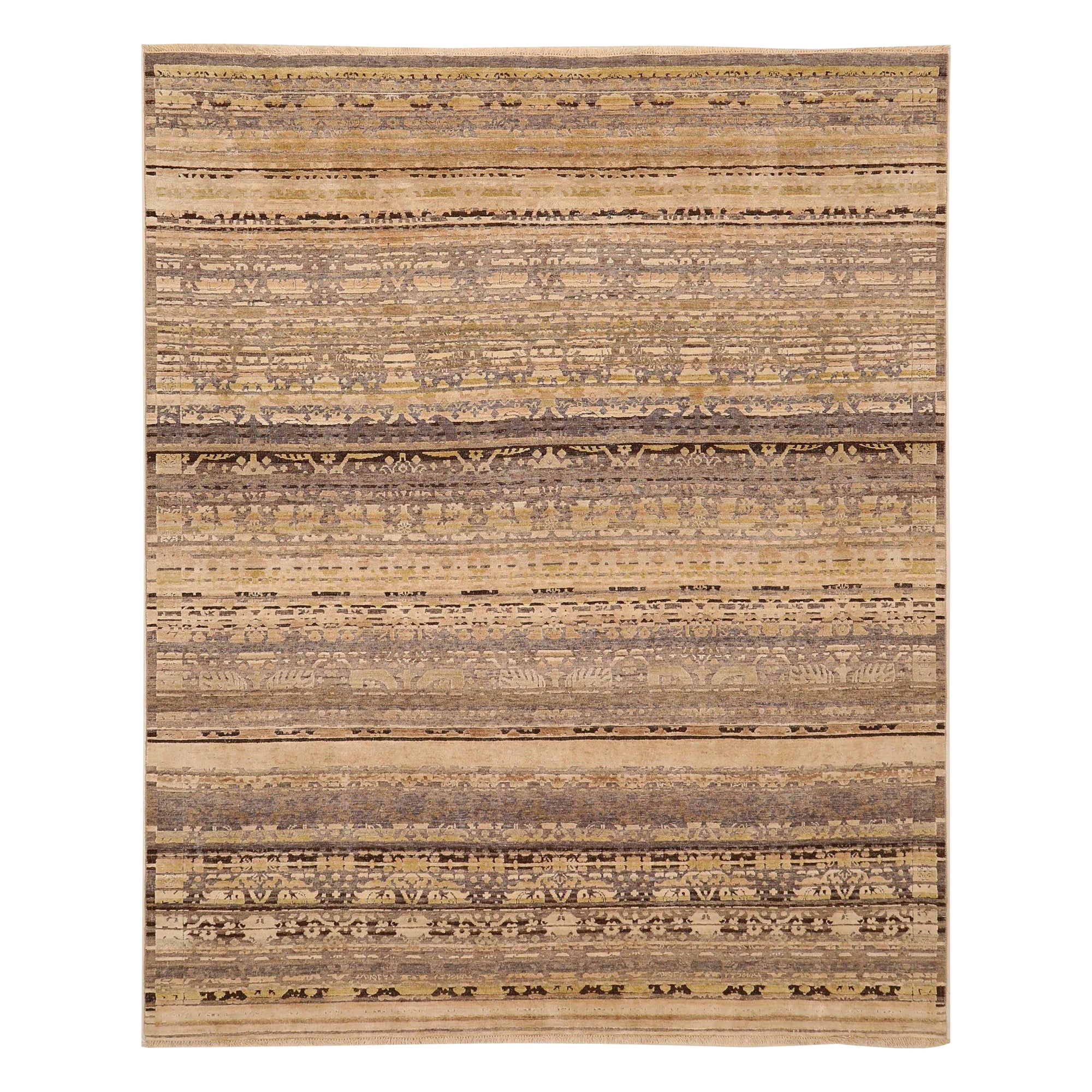 Tappeti India - Lana Marrone Avorio Design - 93409