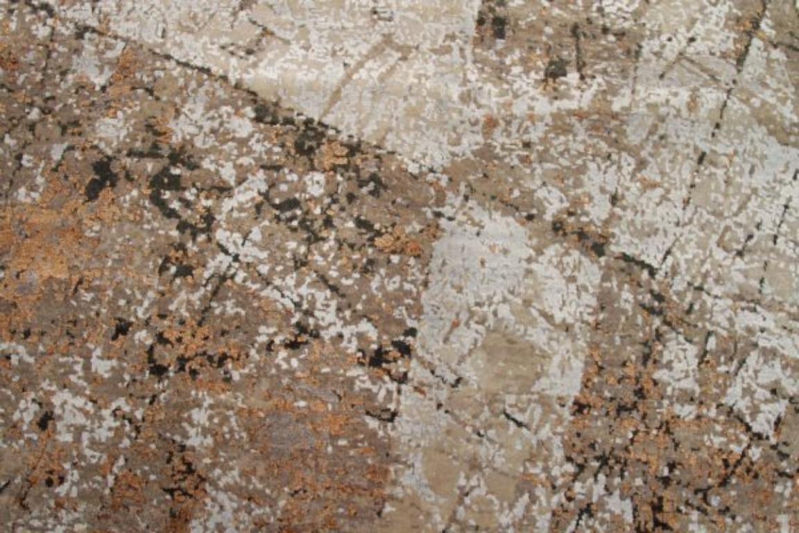 India Area Rugs - Wolle Brown Elfenbein Orange Design - 92336 (Handgeknüpft) im Angebot