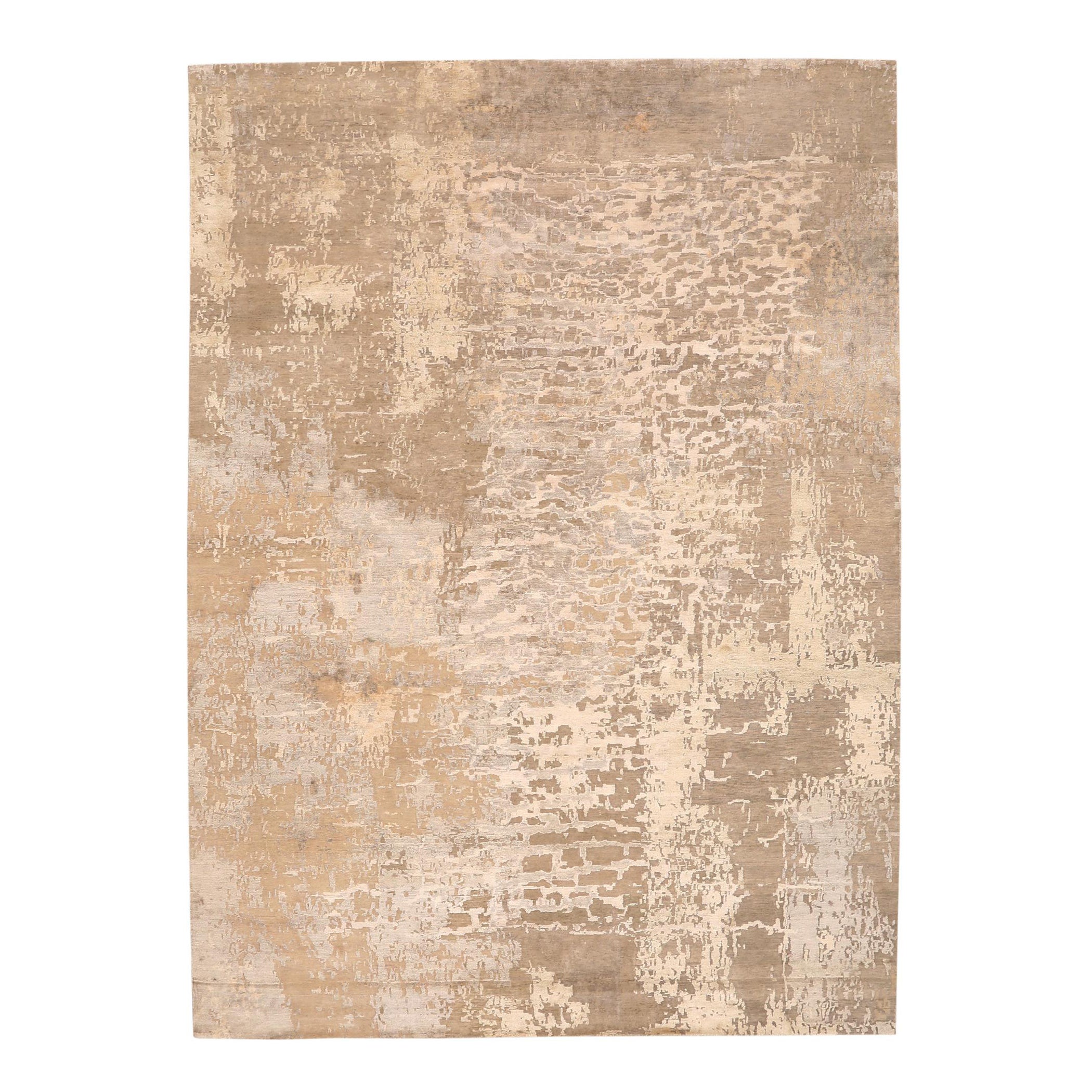India Area Rugs - Wolle Brown Elfenbein Taupe Design - 97325