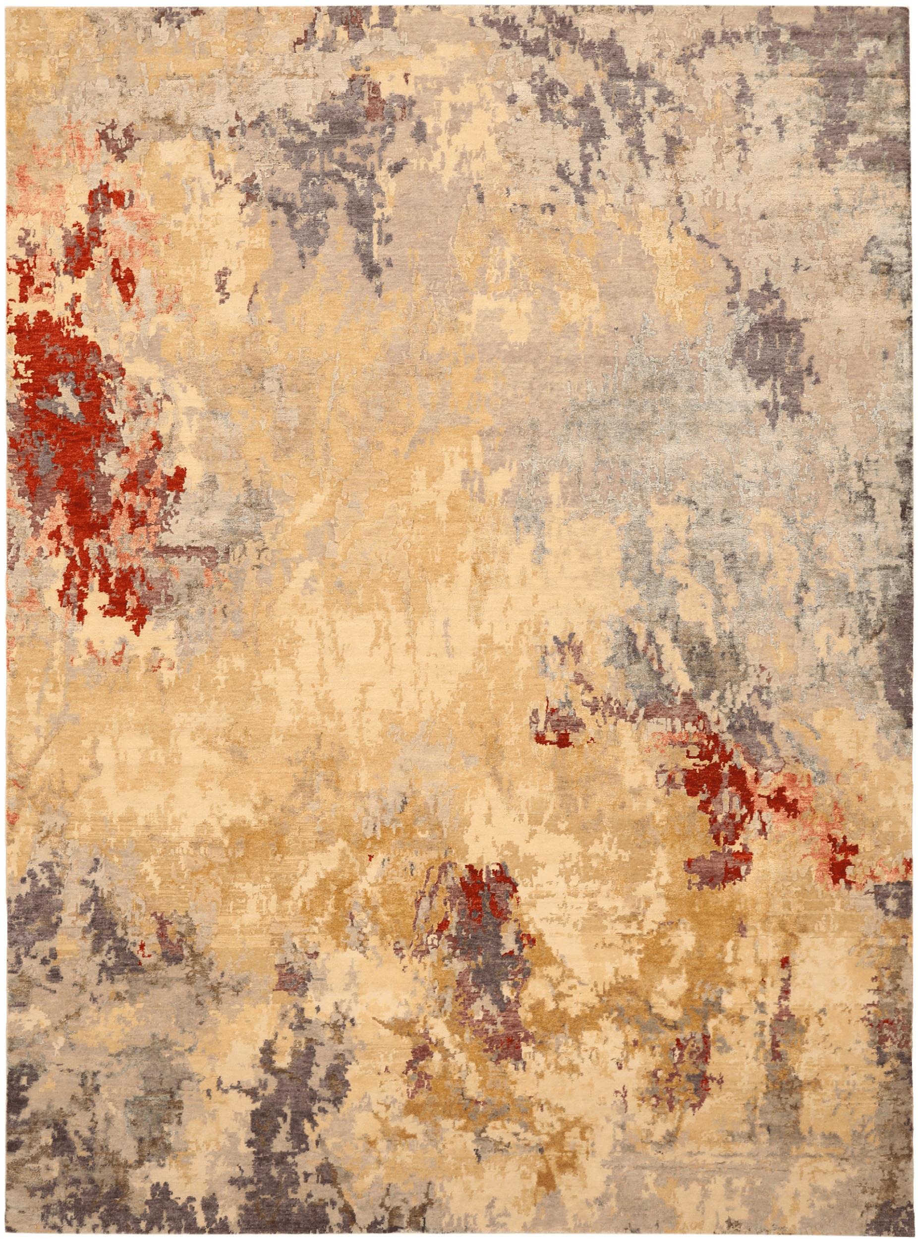 Découvrez l'élégance de l'article d'Eleg présentant des tapis de zone de Circa 1990. Conçu avec de la laine et des tons brun-ivoire-rouge-gris/argent-jaune, ce design exclusif est parfait pour mettre en valeur votre espace.