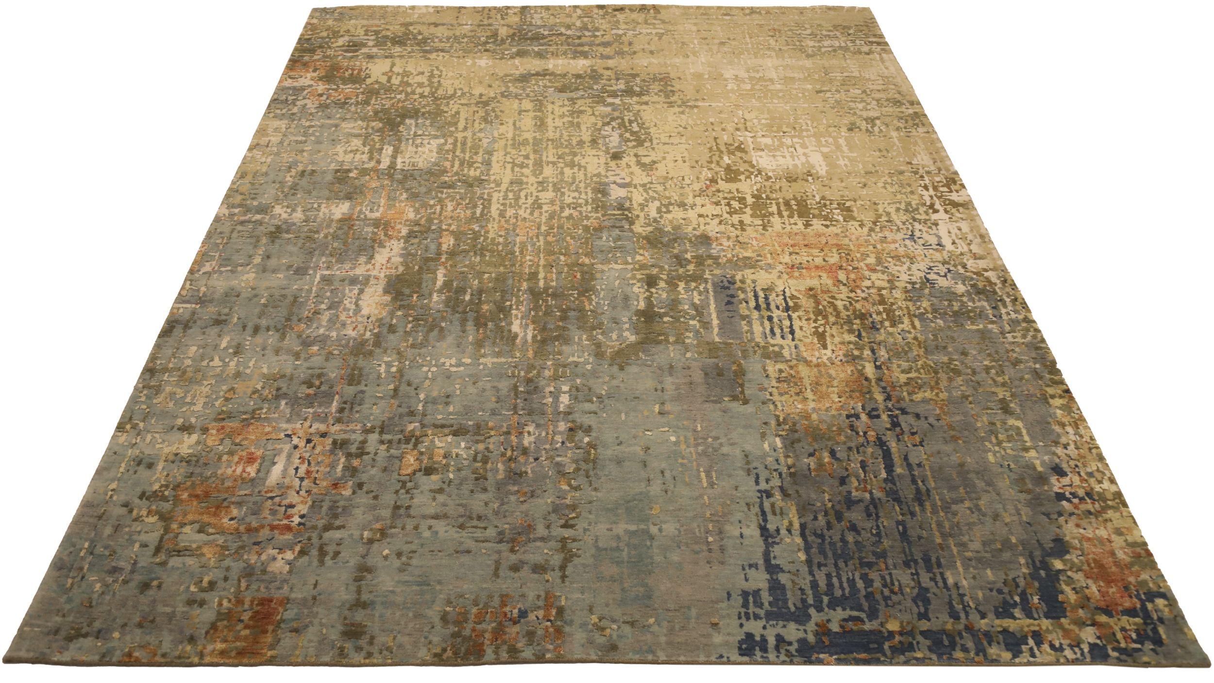 Découvrez l'élégance de l'article d'Eleg présentant des tapis de zone de Circa 1990. Conçu avec de la laine et du gris-vert-ivoire-jaune, ce design exclusif est parfait pour mettre en valeur votre espace.