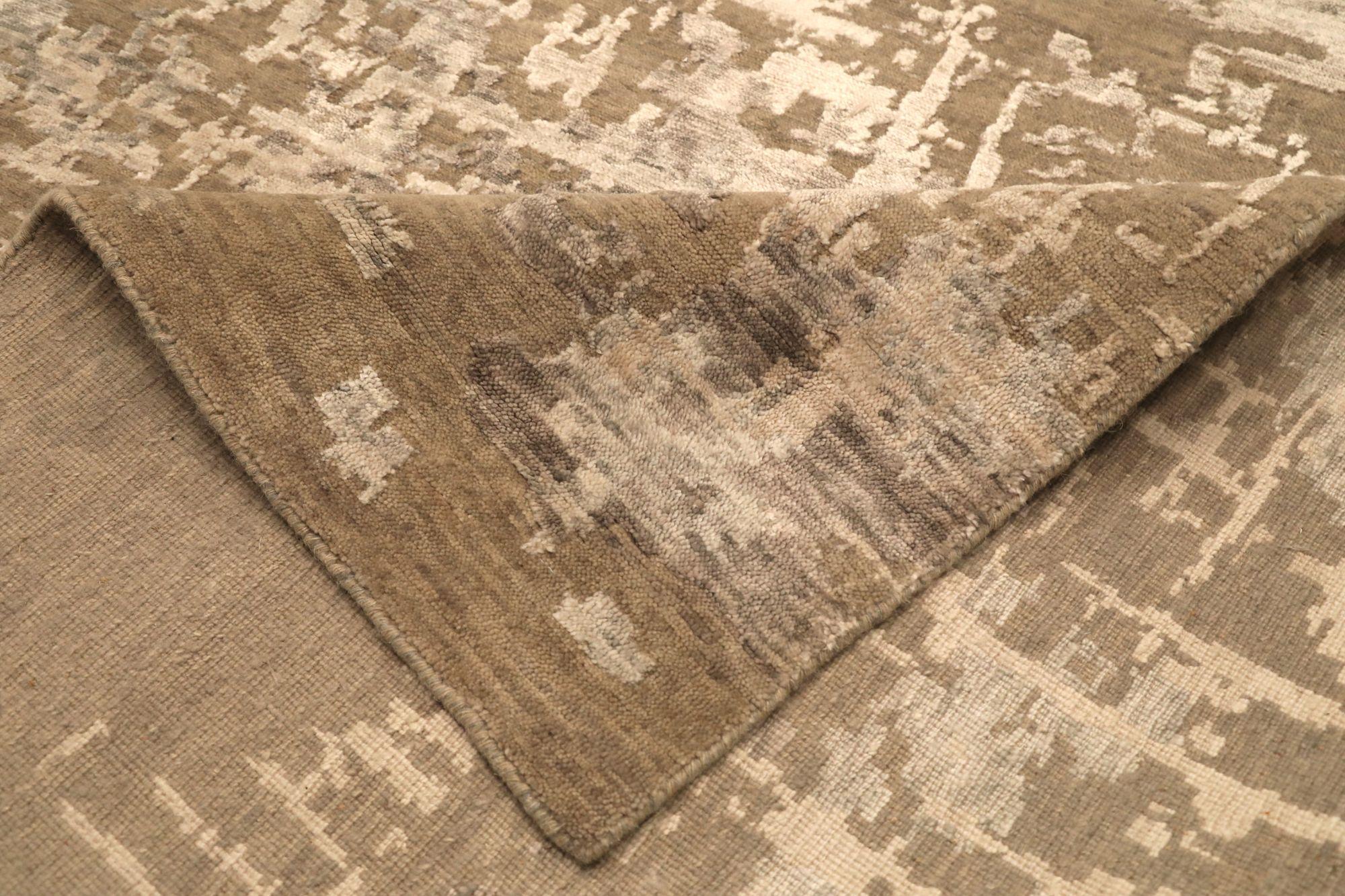 Indische Teppiche – Wolle, elfenbeinfarben, taupefarben, Design – 97327 im Zustand „Hervorragend“ im Angebot in Dallas, TX