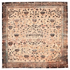 India Art Deco Area Rugs - Wool Brown Ivory Red Design - 94187