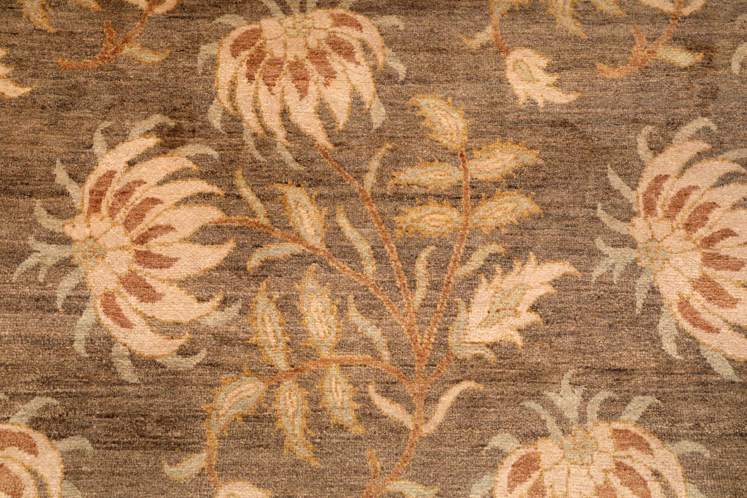 Indien Bessarabische Teppiche - Wolle Braun Elfenbein Design - 94106 (Indisch) im Angebot