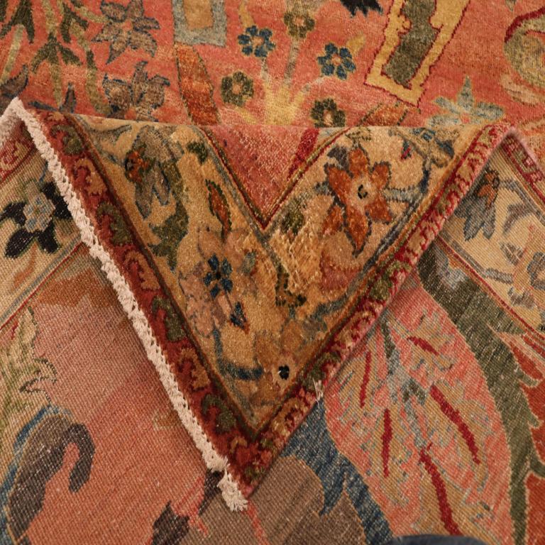Indian India Bijar Small Rug - Wool Red Yellow Design - 94255 For Sale
