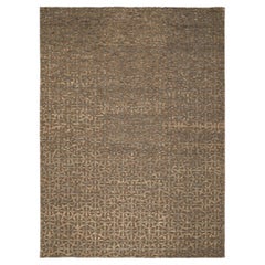 India Cameron Collection Area Rugs Circa 1990 - Wool Brown Ivory Design - 91744