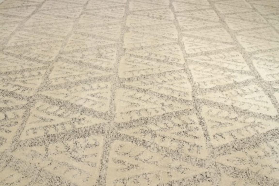 Moderno Tappeto India Comfort collection Over Size - Lana Marrone Avorio - 92144 in vendita