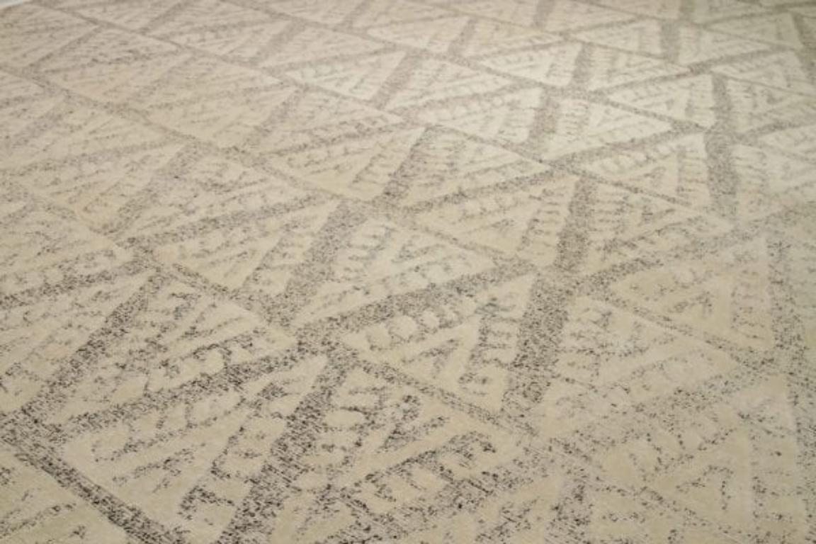 Indiano Tappeto India Comfort collection Over Size - Lana Marrone Avorio - 92144 in vendita