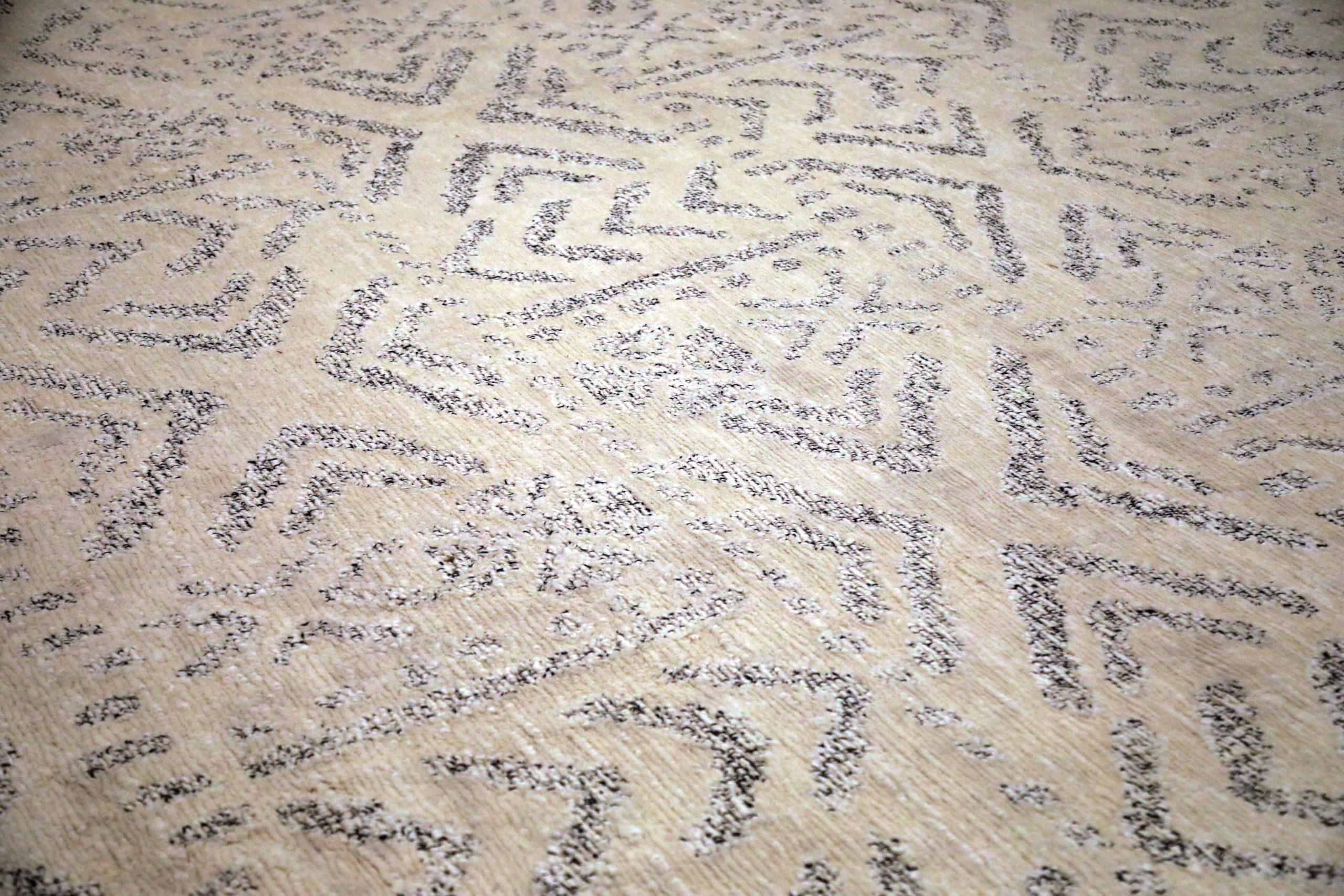 Alfombra India Comfort colección Over Size - Lana Marrón Marfil - 92146 Moderno en venta