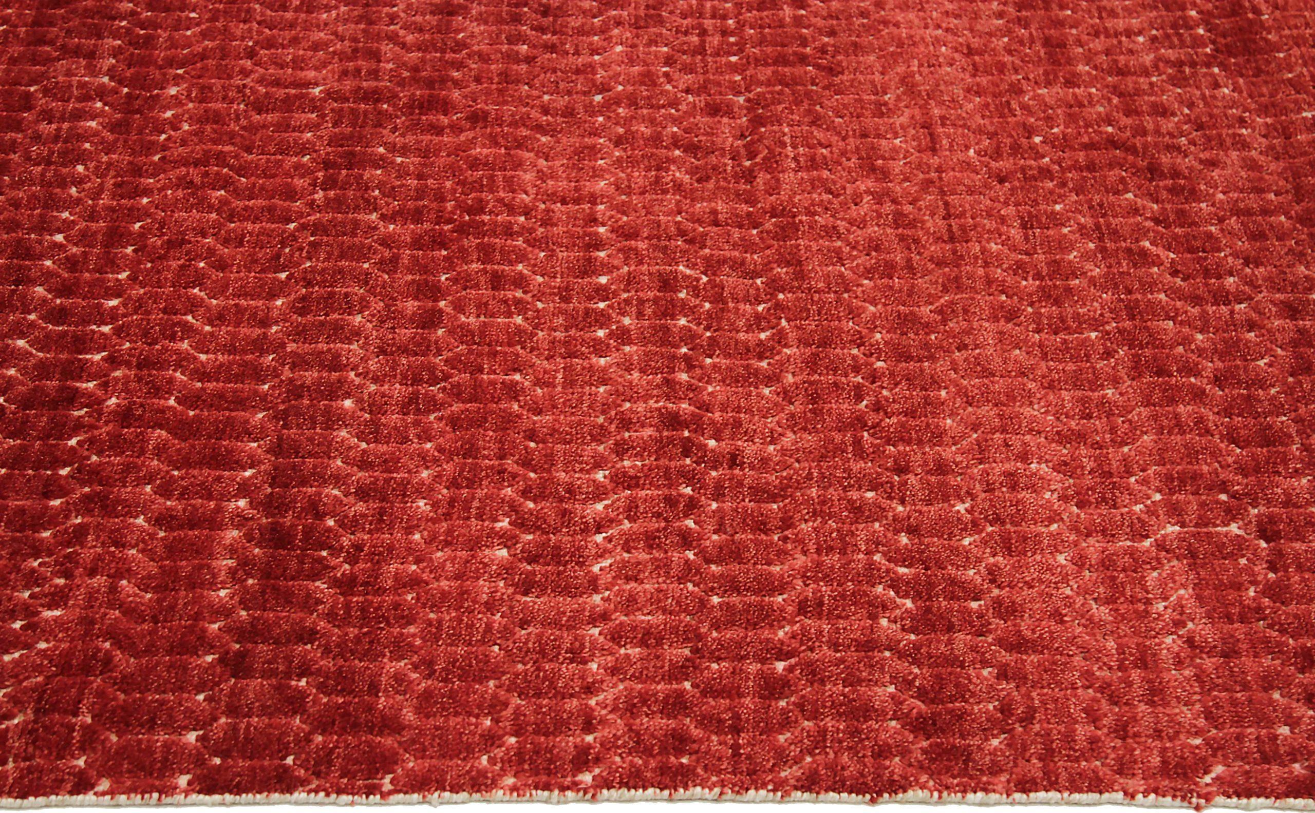 Alfombra Pequeña India Carmesí Circa 1990 - Lana Red Design - 90599 Indio en venta