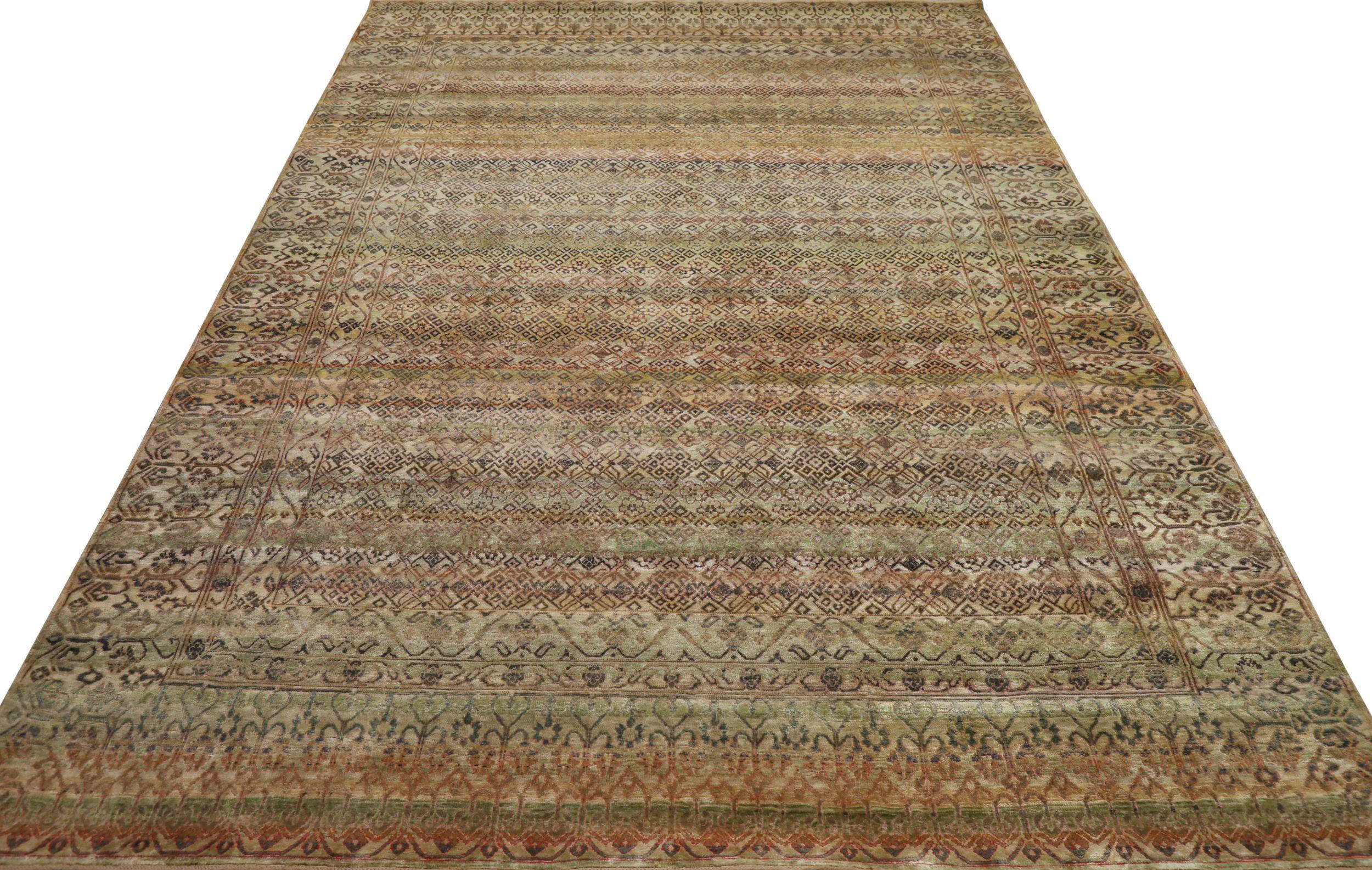 a Modern Abstract Rug
This magnificent area rug is a masterpiece of serene beauty, a textile that feels like a beautiful, faded dream captured in wool. It captures the timeless elegance of a historic tapestry and reinterprets it with a soulful,