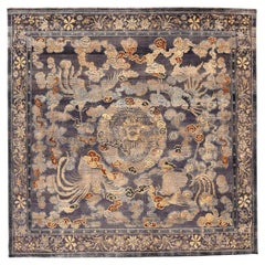 Tapis de sol India Dragon - Laine Brown Ivory Yellow Design - 94091