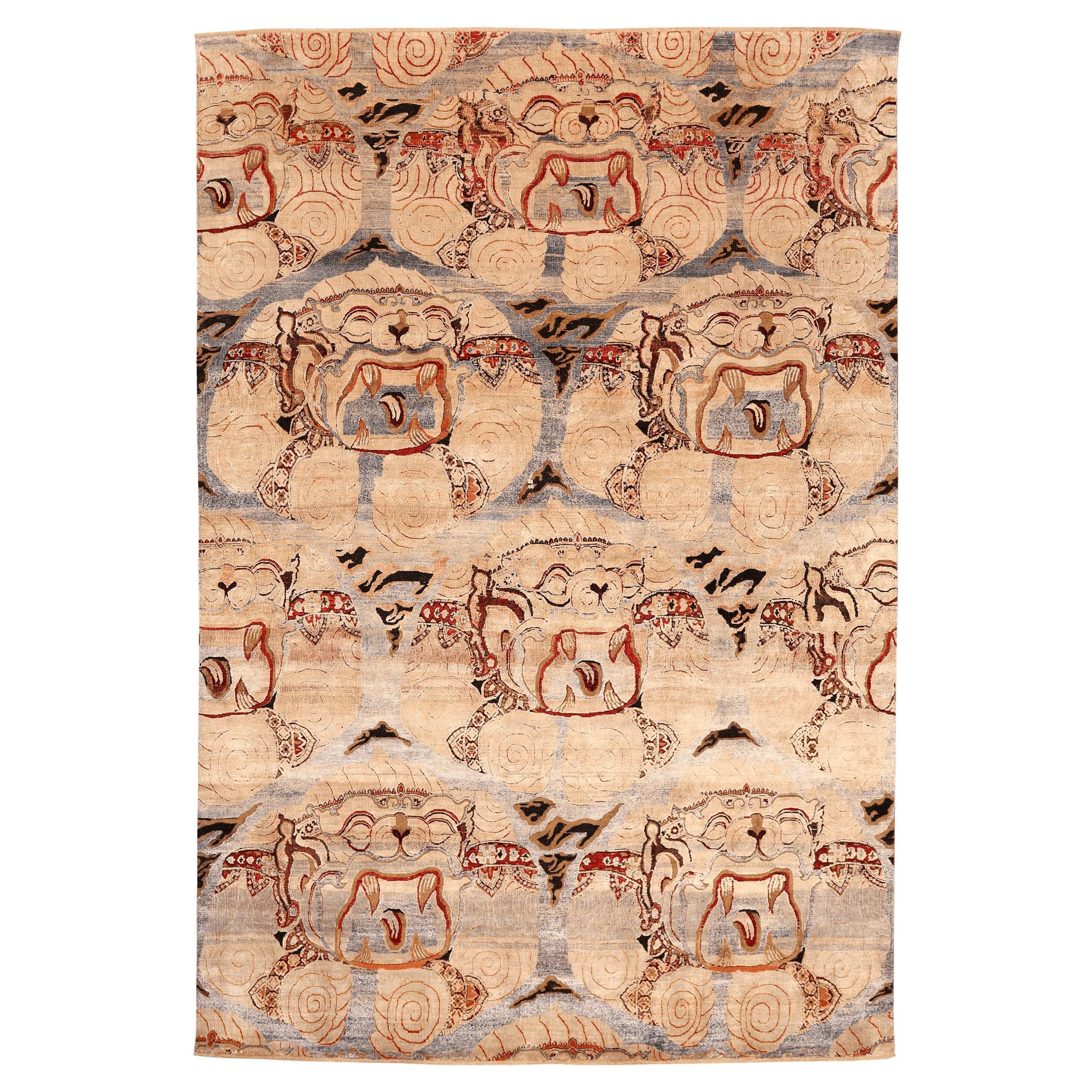 Tappeti India Dragon - Lana Avorio Rosso - 94175 in vendita