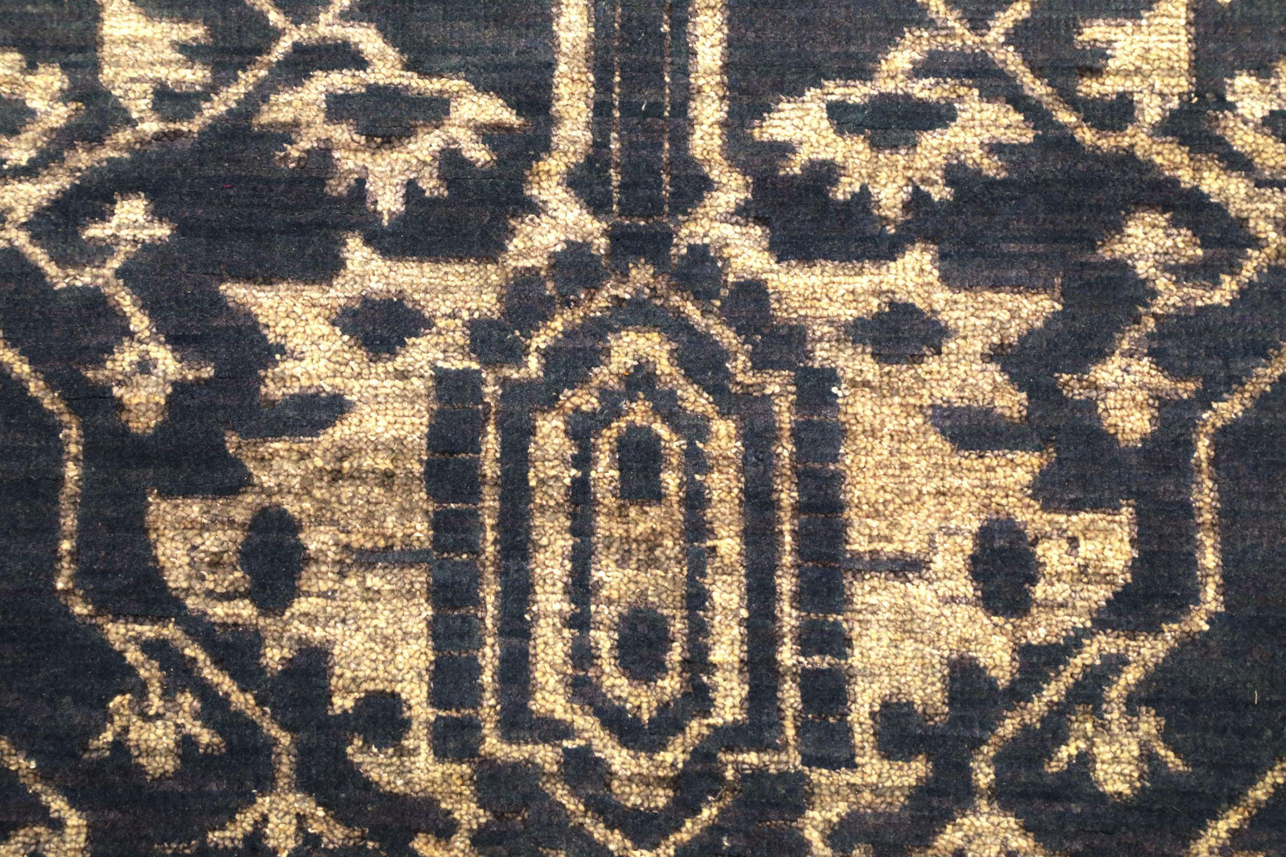 Moderno Tappeti India Heriz - Lana Marrone Avorio Design - 94166 in vendita