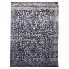 India Heriz Area Rugs - Wool Brown Ivory Design - 94166