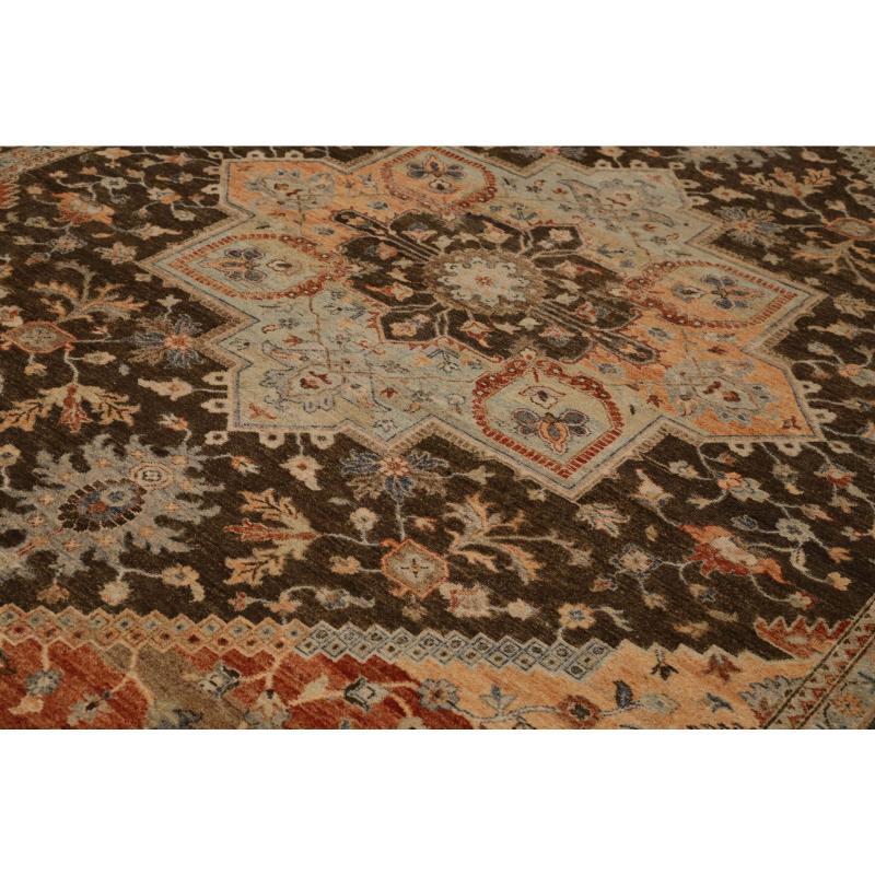 Moderno Tappeti India Heriz - Lana, Marrone, Arancione, Rosso, Design/One in vendita