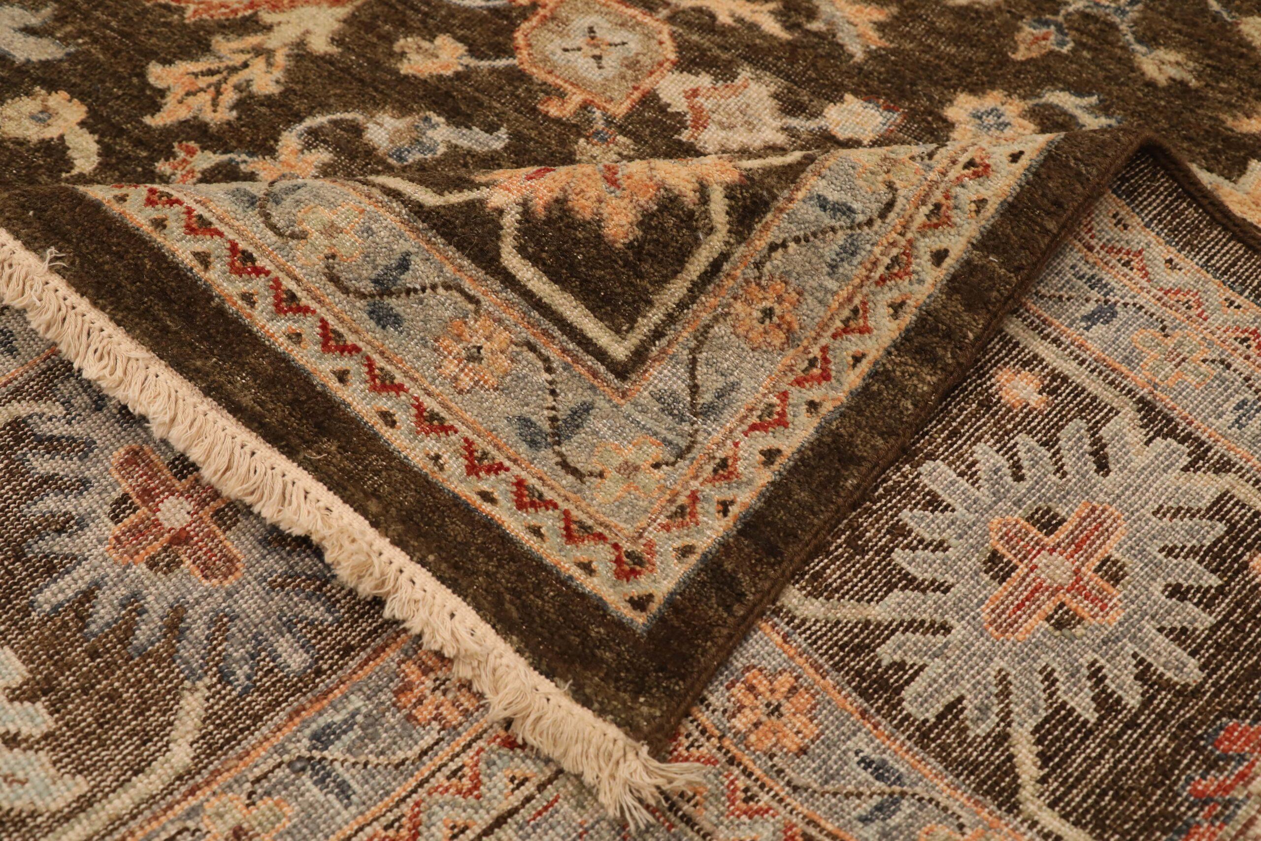 Tappeti India Heriz - Lana, Marrone, Arancione, Rosso, Design/One In condizioni ottime in vendita a Dallas, TX