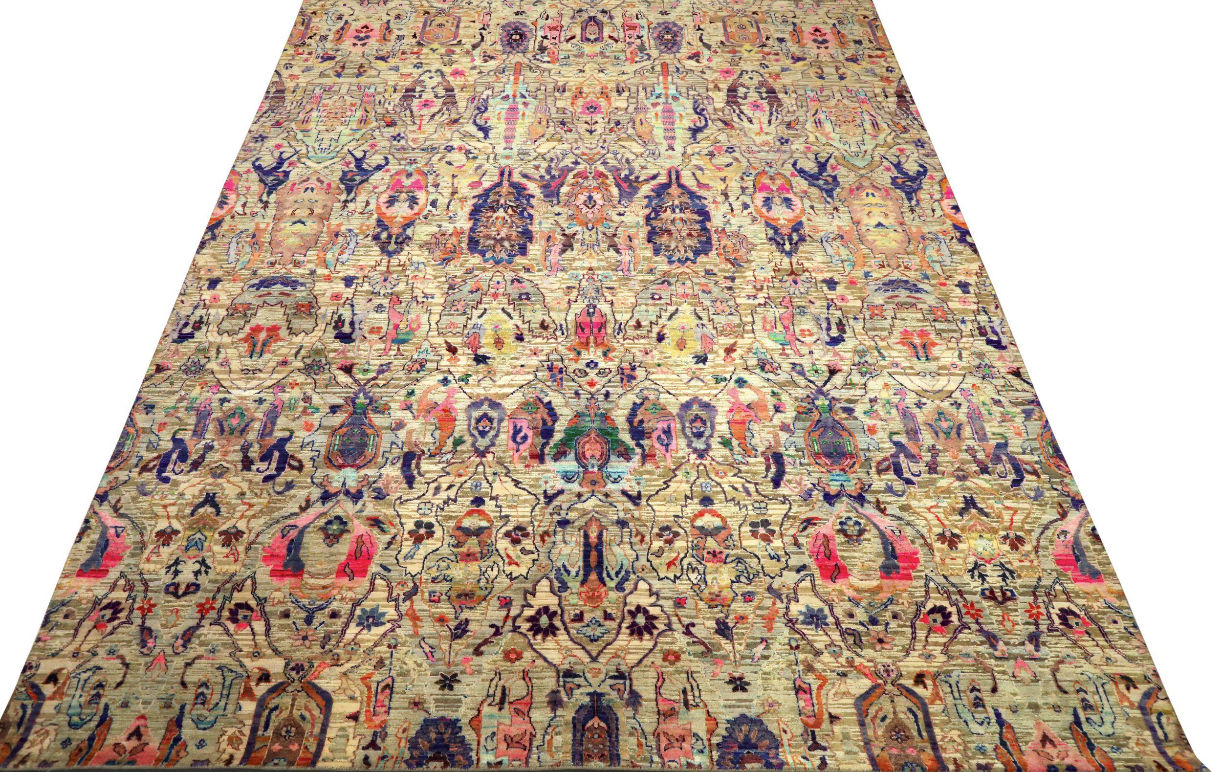 Scopri l'eleganza dell'India Ikat con i tappeti CIRCA del 1990. Progettato con lana e blu-avorio-rosa, questo design esclusivo è perfetto per valorizzare il tuo spazio.