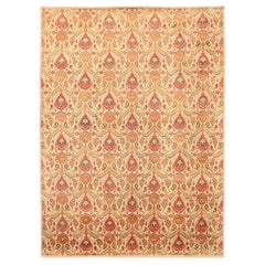 Indien Ikat Bereich Teppiche - Wolle Elfenbein Rot Gelb Design - 94169