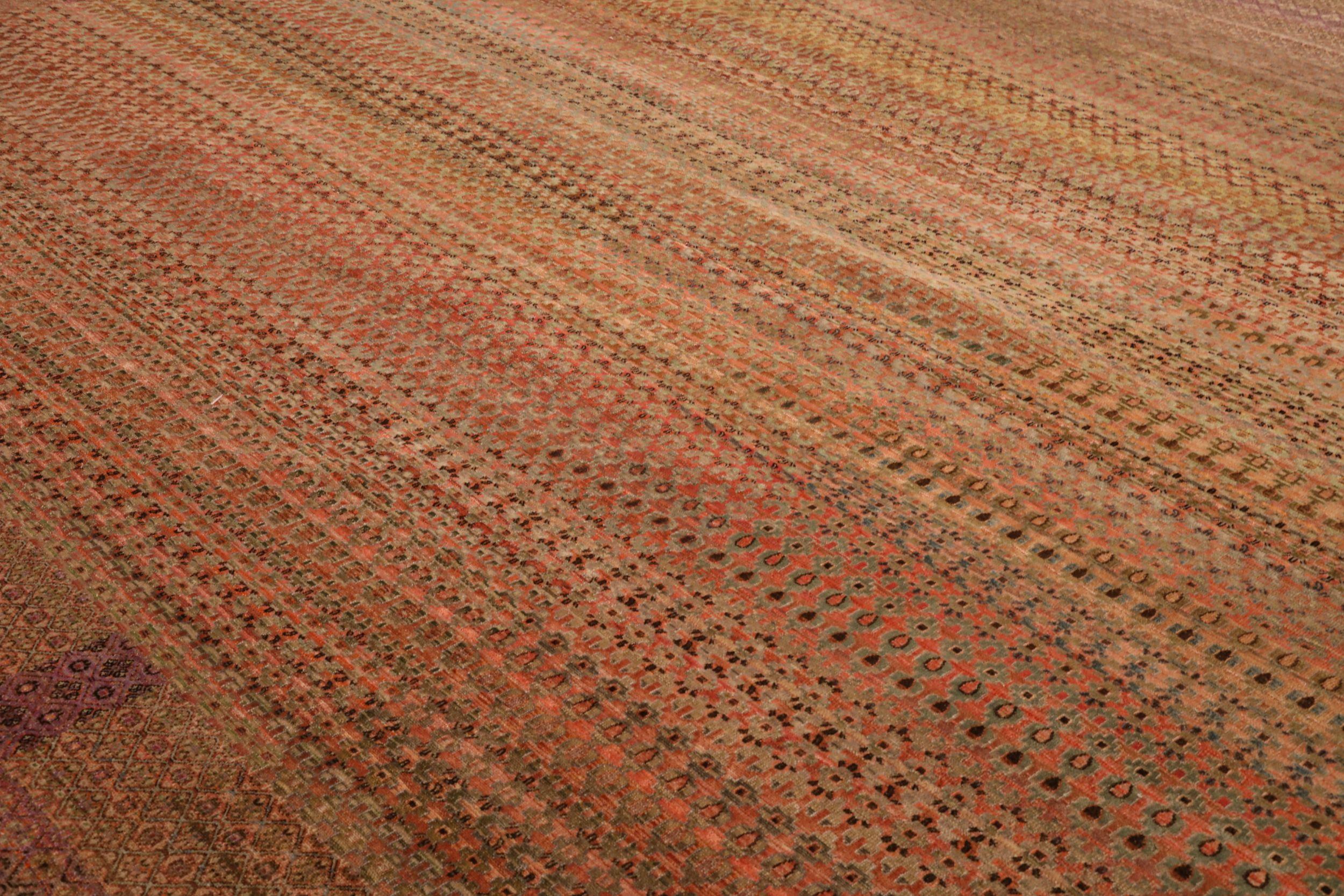 Indien Ikat Over Size Teppich - Wolle Grün Rot Gelb Design - 93870 (Moderne) im Angebot
