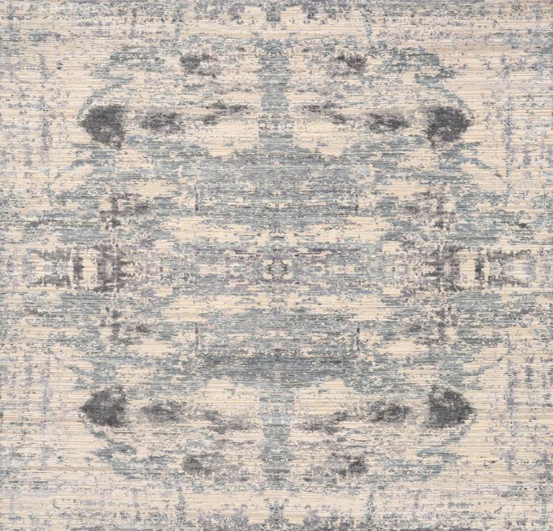 Indien Indien Bereich Teppiche - Blau Braun Elfenbein Taupe Design - 93276