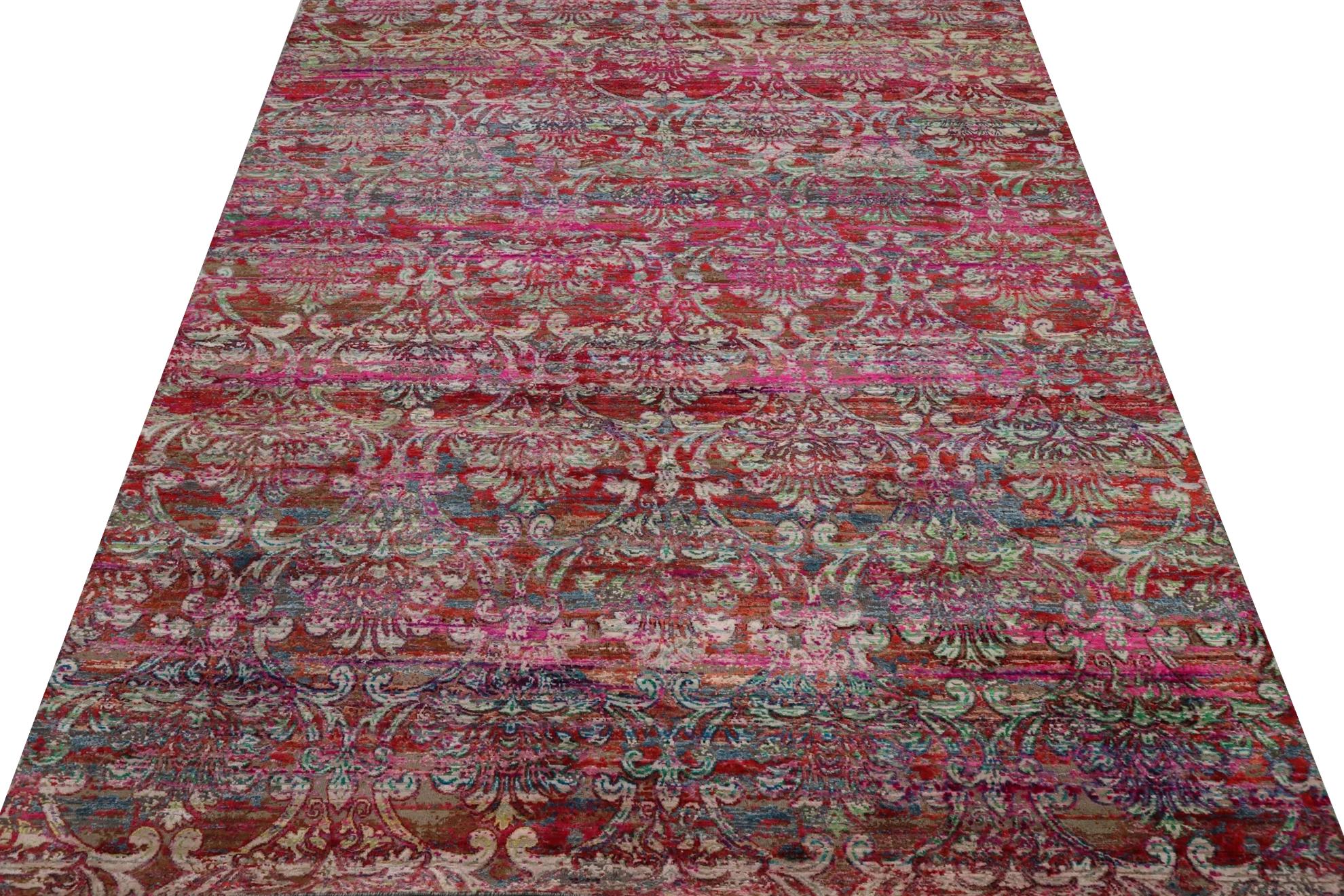 Entdecken Sie die Eleganz von India India mit den Area Rugs von Circa 1990. Dieses exklusive Design aus Wolle und BlauGrünElfenbeinRosaRot ist perfekt, um Ihren Raum zu verschönern.