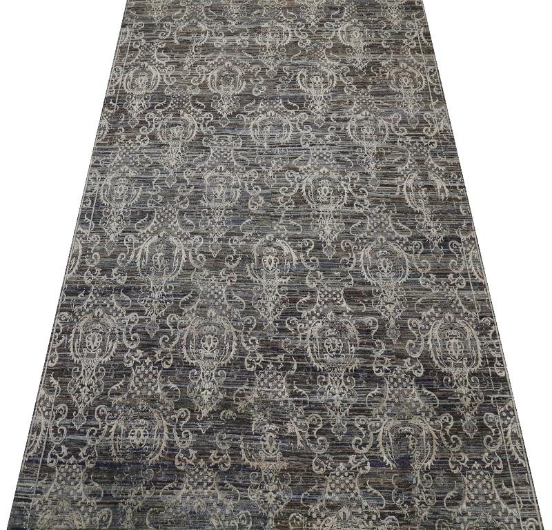 Entdecken Sie die Eleganz von India India mit den Area Rugs von Circa 1990. Dieses exklusive Design aus Wolle und BlauBraunGrünElfenbein ist perfekt, um Ihren Raum zu verschönern.