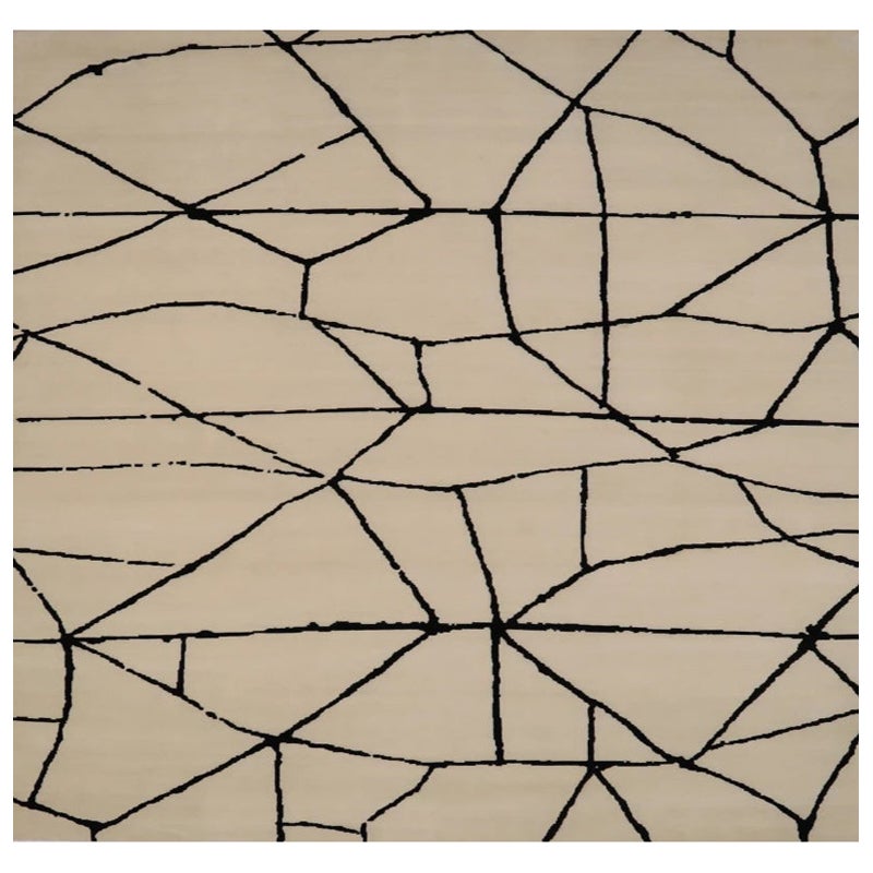 Indien Indien Bereich Teppiche - Wolle Brown Elfenbein Design - 92393 im Angebot