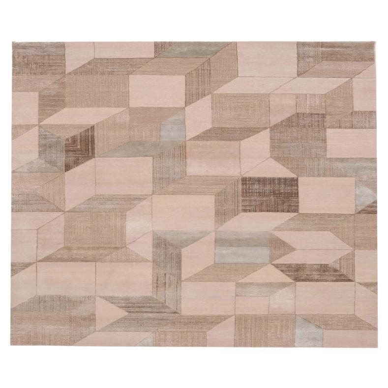 Indien Indien Bereich Teppiche - Wolle Brown Elfenbein Design - 96257