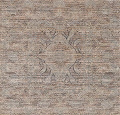 Tapis de sol de l'Inde - Laine Brown Ivory Taupe Design - 93284
