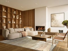 Modern Area Rug - Brown Ivory - Taupe Design