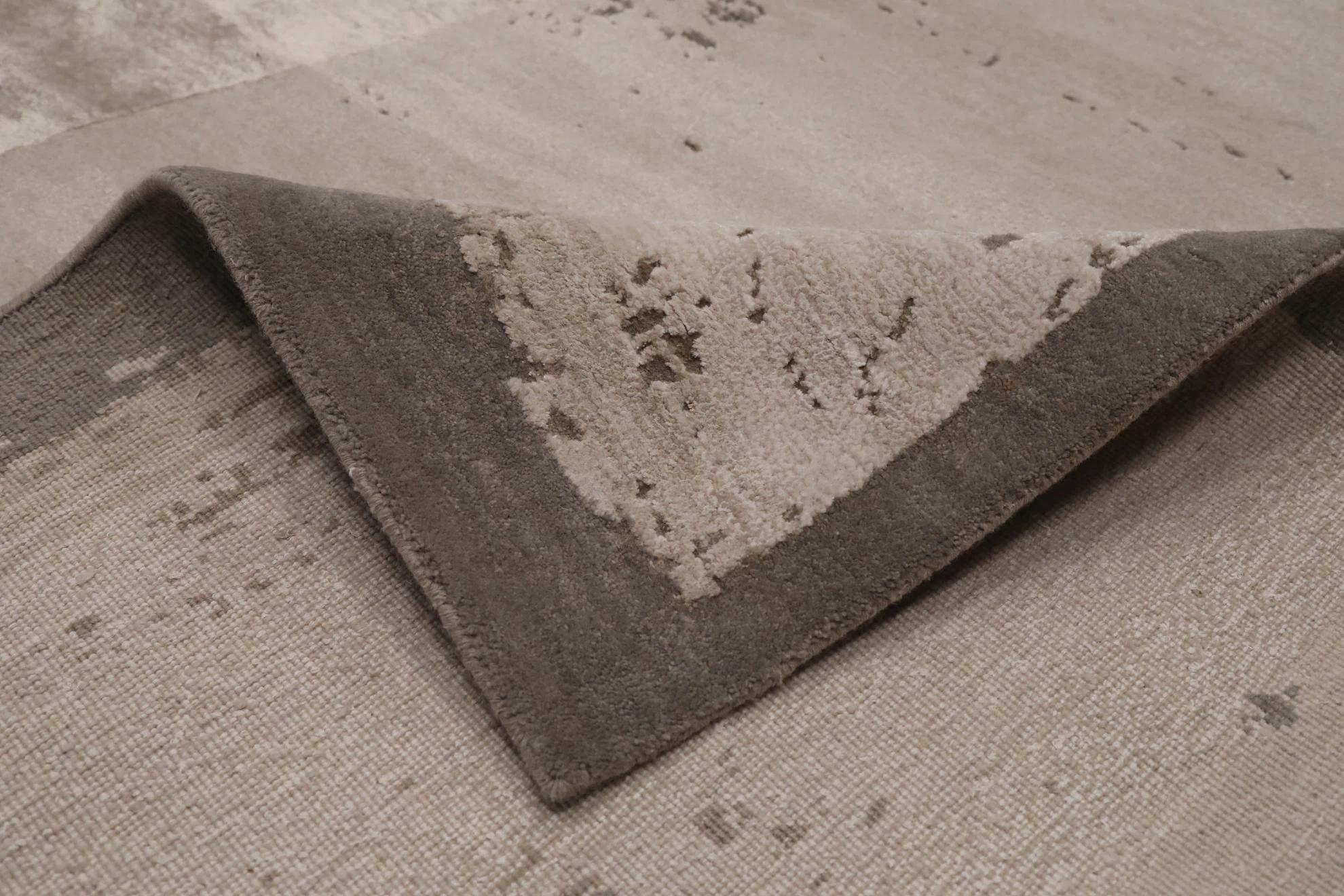 Indien Indien Bereich Teppiche - Wolle Brown Elfenbein Taupe Design - 99637 (Indisch) im Angebot