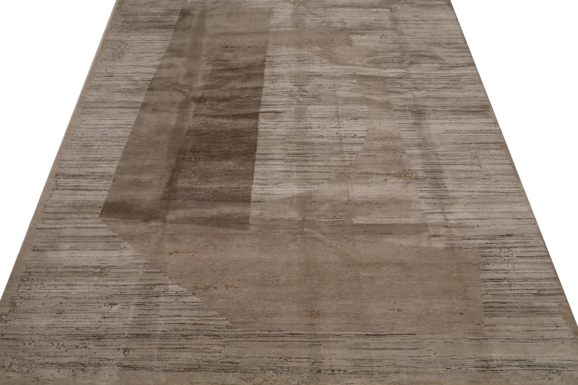 Entdecken Sie die Eleganz von India India mit den Area Rugs von Circa 1990. Dieses exklusive Design aus Wolle und Braun-Elfenbein-Taupe ist perfekt, um Ihren Raum zu verschönern.