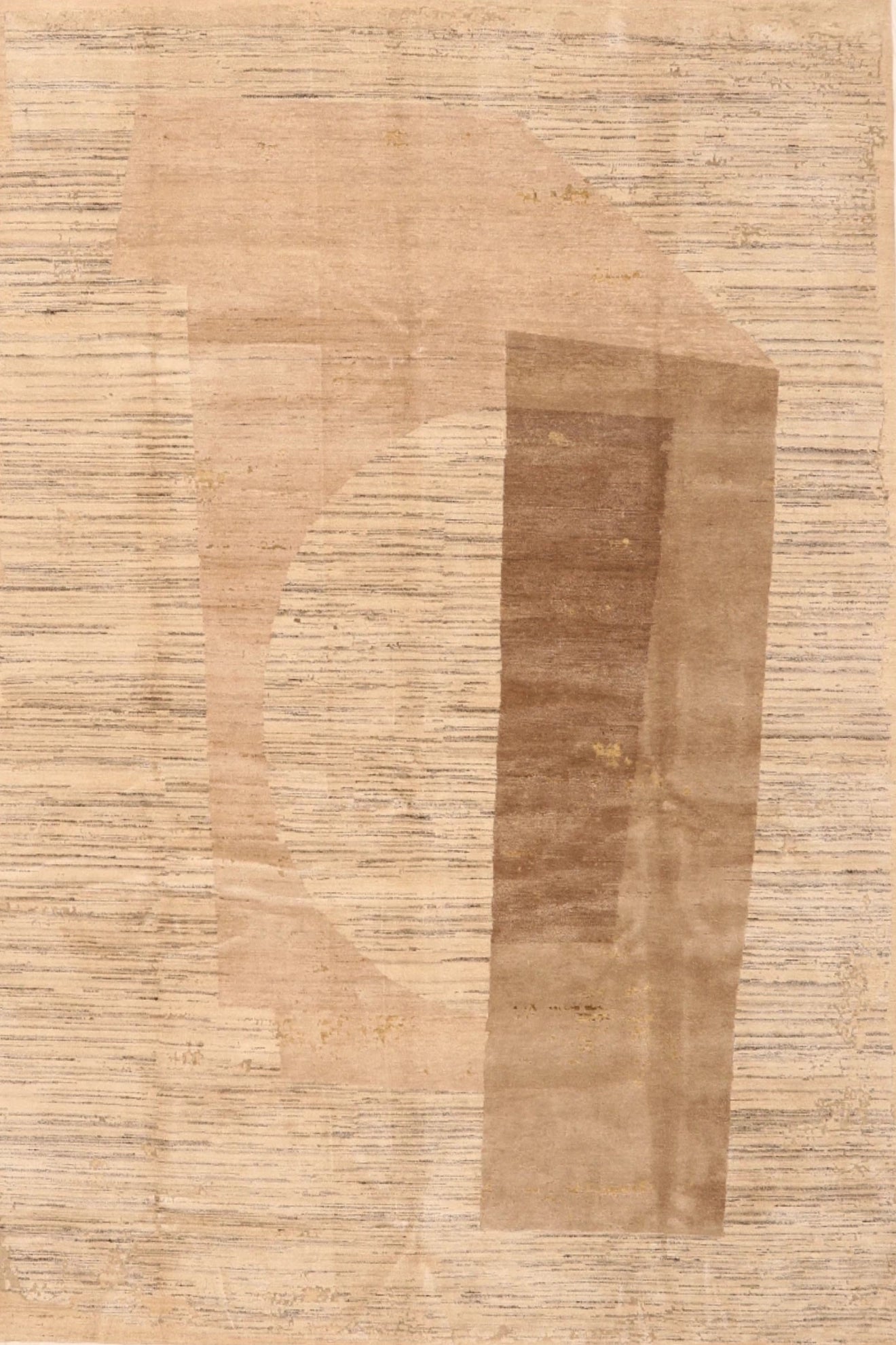 Indien Indien Bereich Teppiche - Wolle Brown Elfenbein Taupe Design - 99639