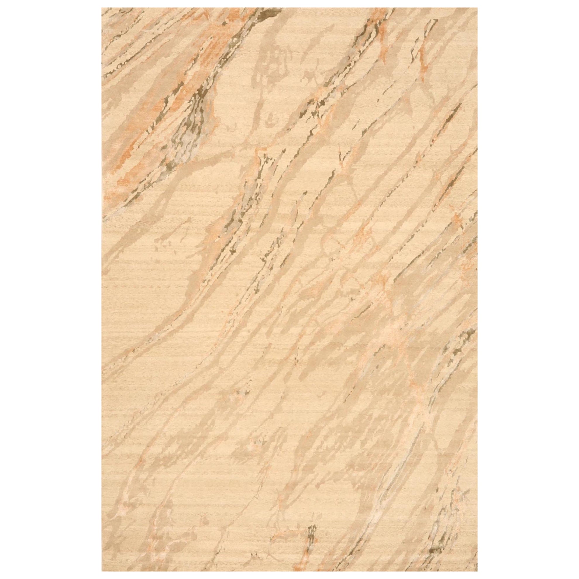 Indien Indien Bereich Teppiche - Wolle Brown Elfenbein Taupe Design - 99651