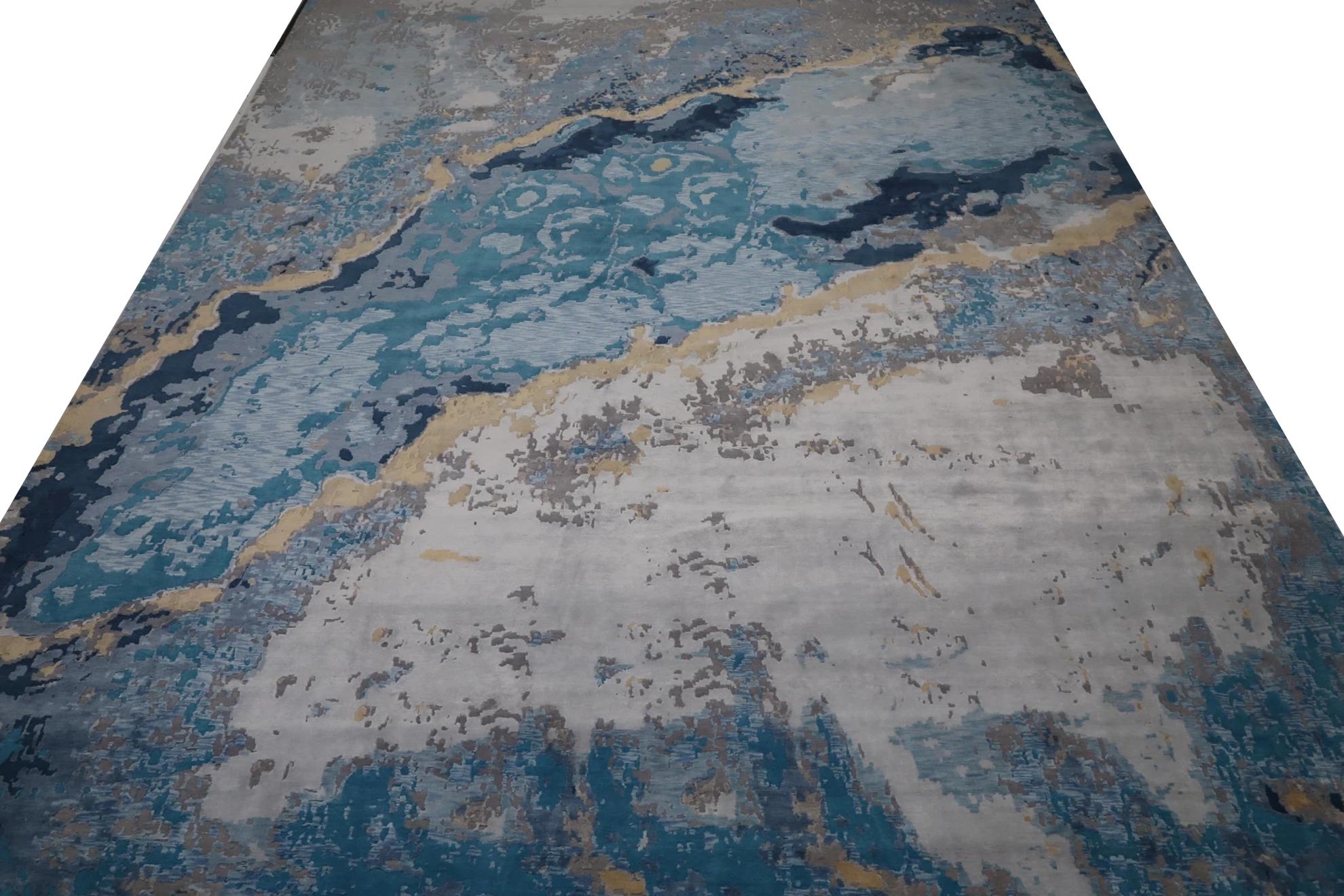 Découvrez l'élégance de l'Inde avec le tapis Over Size de Circa 1990. Conçu avec de la Laine et du BleuIvoireJaune, ce design exclusif est parfait pour mettre en valeur votre espace.