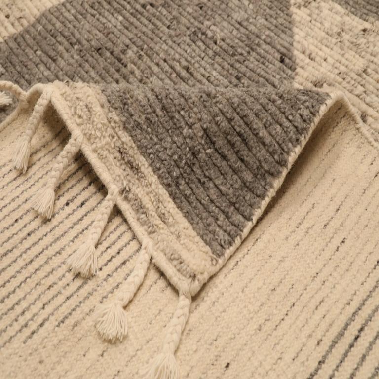 Moderno Tappeto India Over Size - Lana Marrone Avorio Design - 96626 in vendita