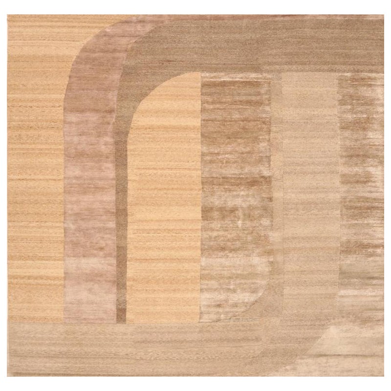 Indien Indien Over Size Teppich - Wolle Braun Elfenbein Taupe Design - 99595