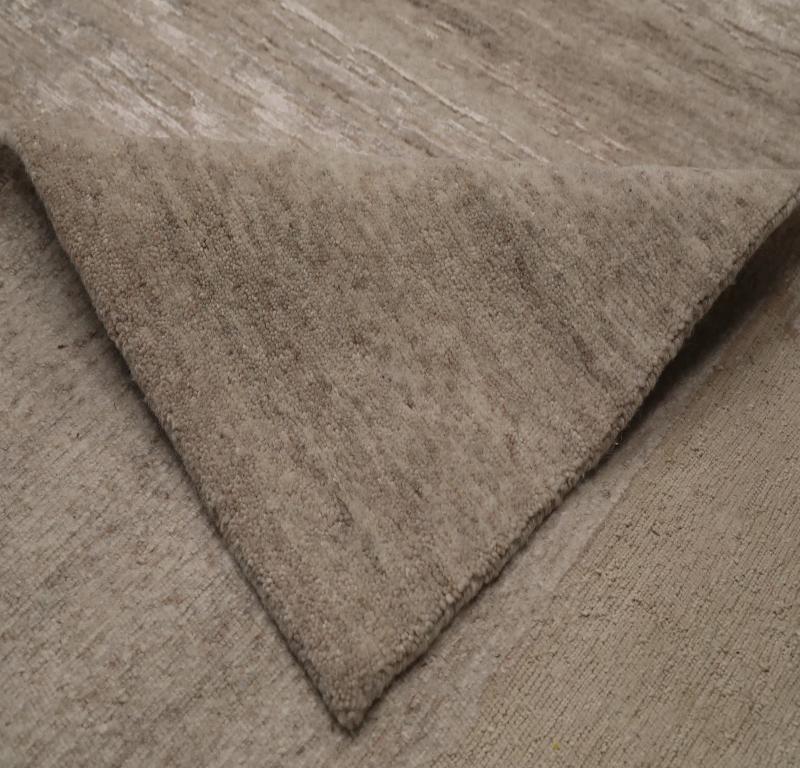 Indien Indien Over Size Teppich - Wolle Braun Elfenbein Taupe Design - 99597 (Moderne) im Angebot