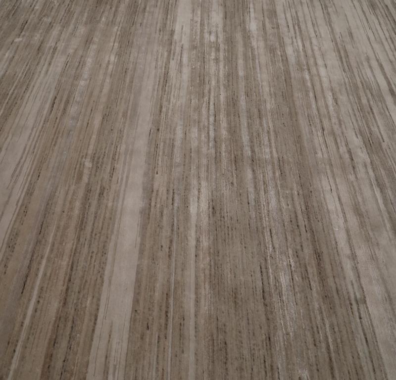 Indien Indien Over Size Teppich - Wolle Braun Elfenbein Taupe Design - 99599 (Handgeknüpft) im Angebot