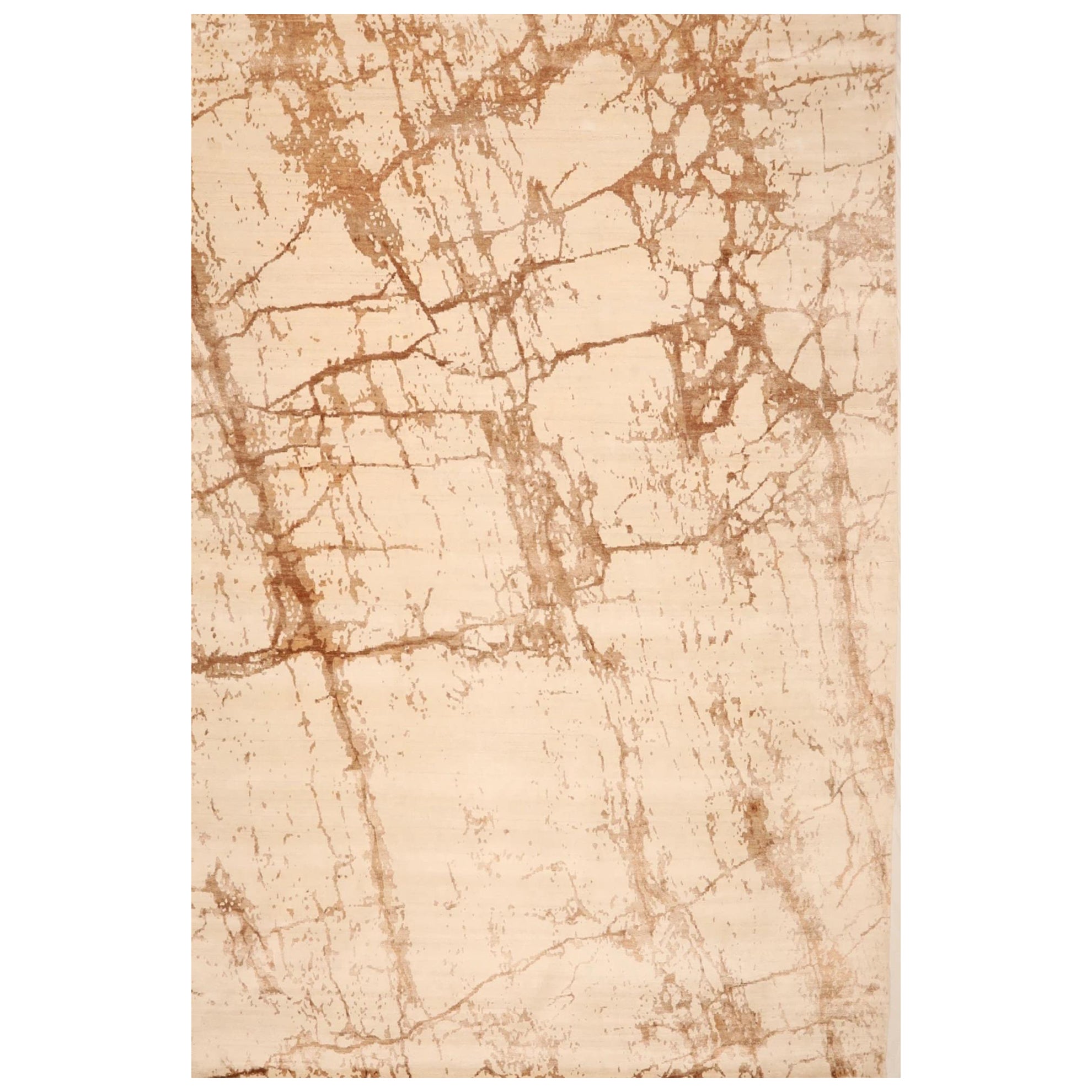 Indien Indien Over Size Teppich - Wolle Braun Elfenbein Taupe Design - 99654