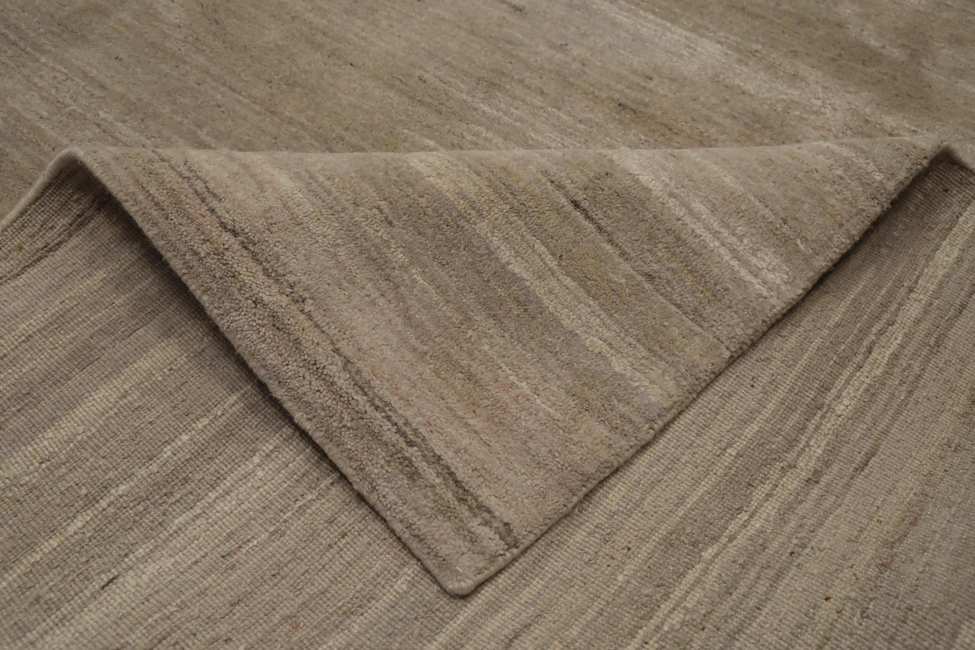 Indien Tapis surdimensionné Inde - motif taupe en laine - 99634 en vente