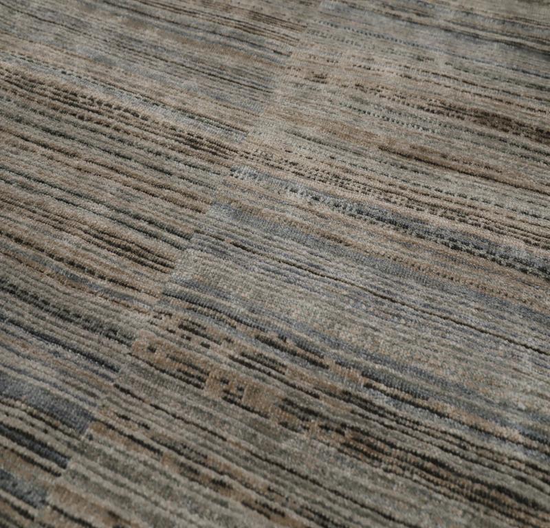 India Läufer - Wolle Schwarz Blau Elfenbein Design - 99113 (Moderne) im Angebot