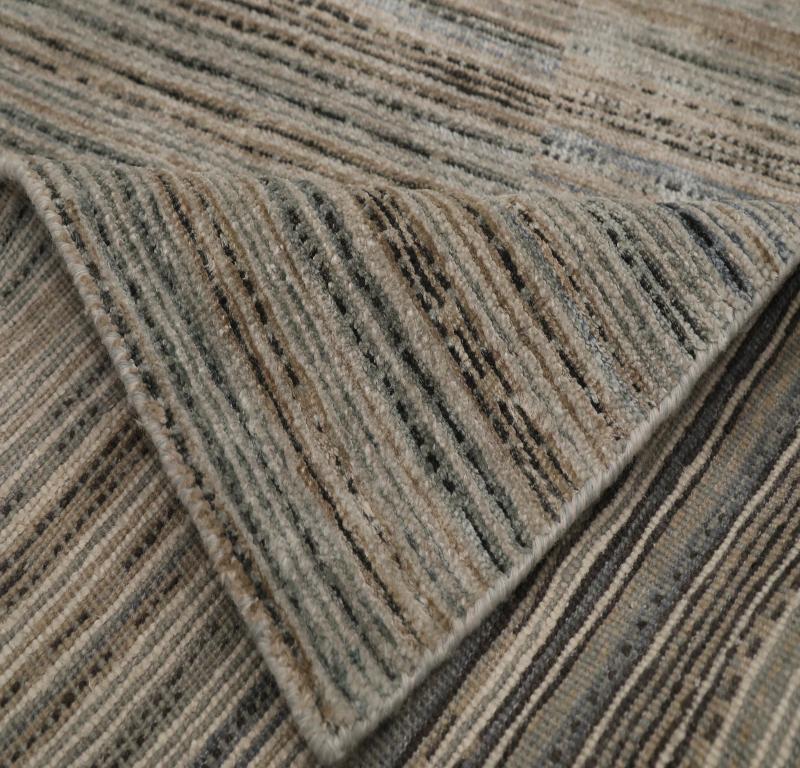 India Läufer - Wolle Schwarz Blau Elfenbein Design - 99113 (Indisch) im Angebot